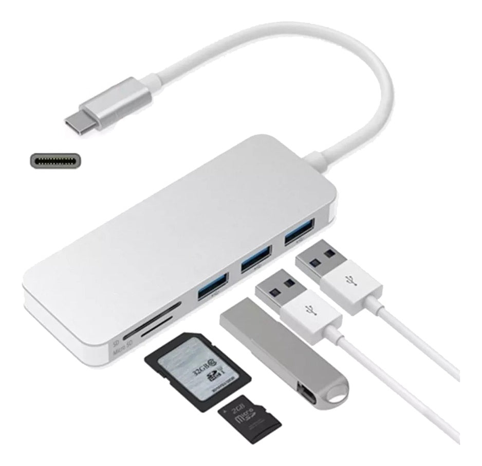 Adaptador Desconocido Type C 5en1 – Conectividad Versátil y Eficiente