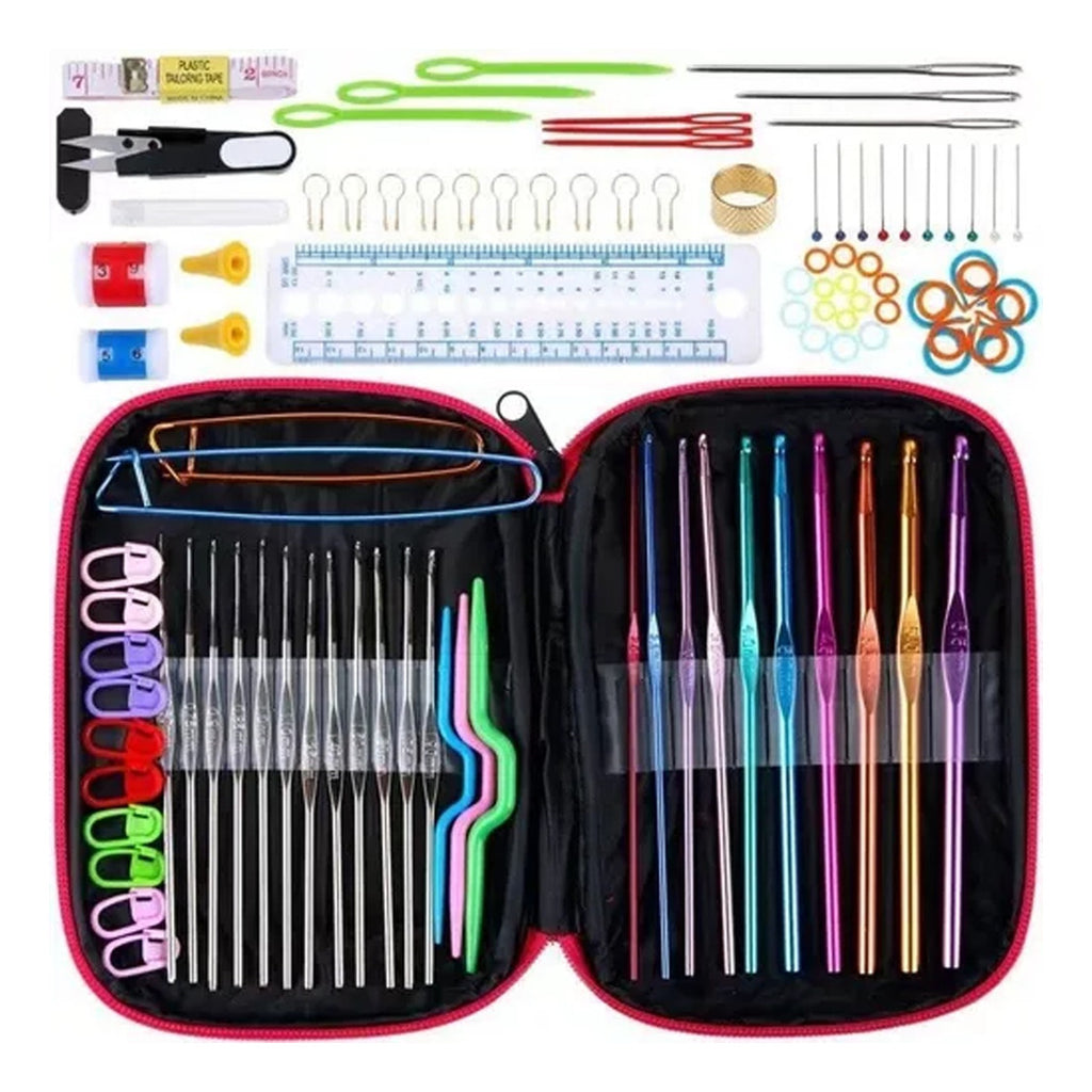 Set Crochet 100 Pcs Accesorios – Herramientas Esenciales para Crear Proyectos Personalizados