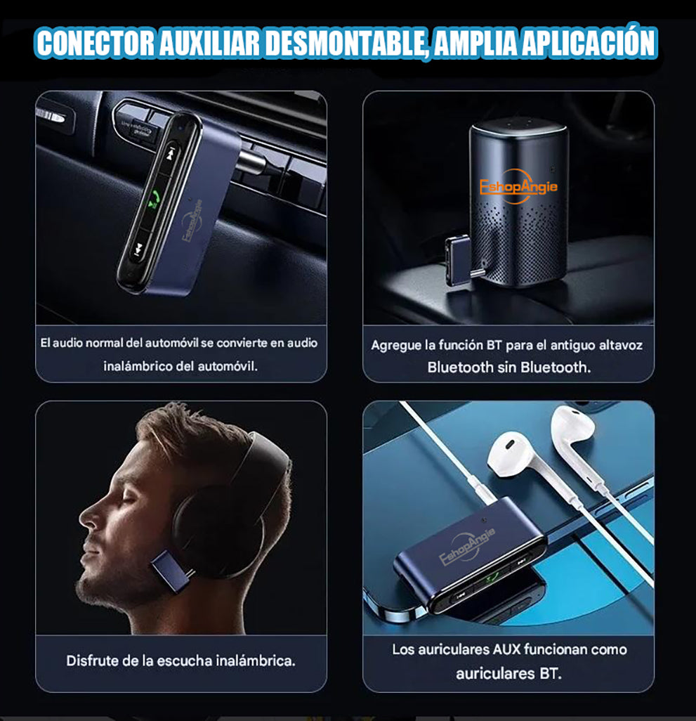 Receptor Bluetooth Auto 3.5mm – Conexión Inalámbrica Estable