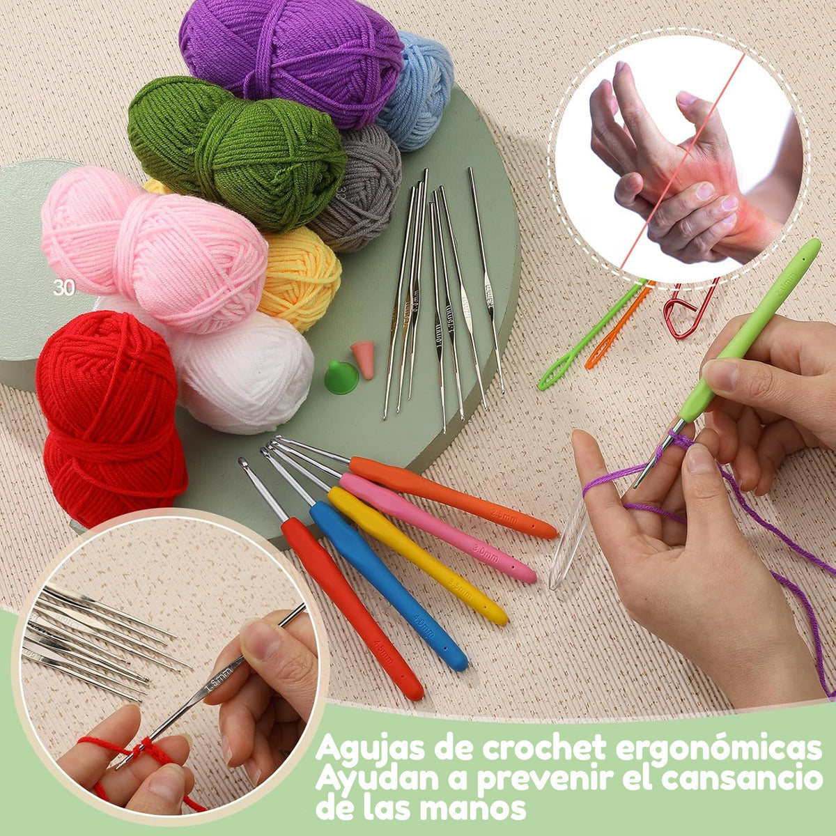 Set Con Estuche Crochet Silicona – Experiencia de Tejido Intuitiva y Creativa