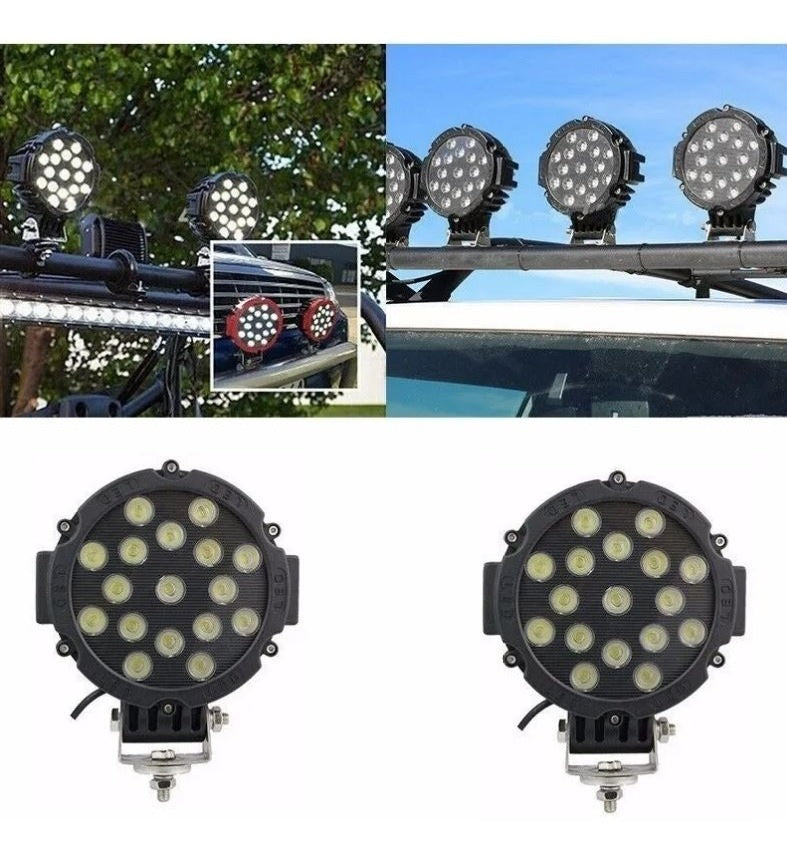 Foco Luz Led Neblinero 17 Led 51w Offroad 4x4 – Iluminación Potente y Eficiente