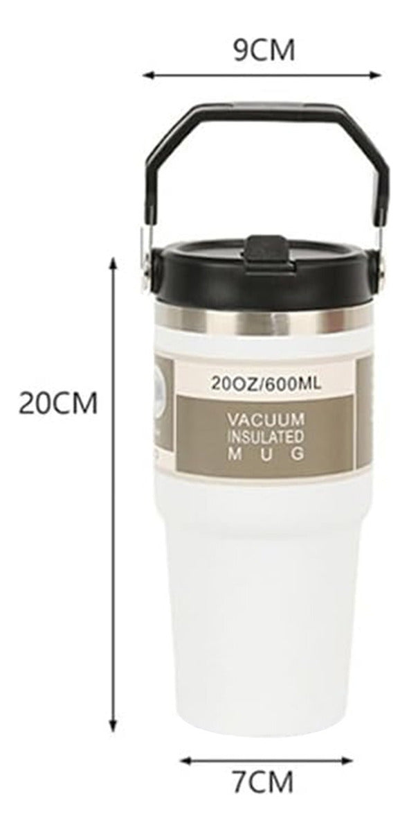 MugVivo Vaso Termo 600ml – Diseño Portable y Acero Inoxidable
