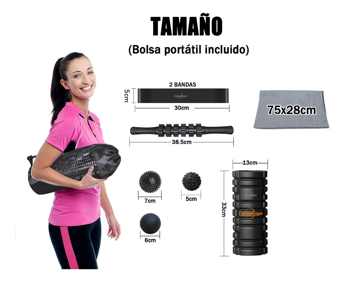 Eshopangie Set 9en1 Rodillo Completo – Alivio Muscular y Recuperación Efectiva