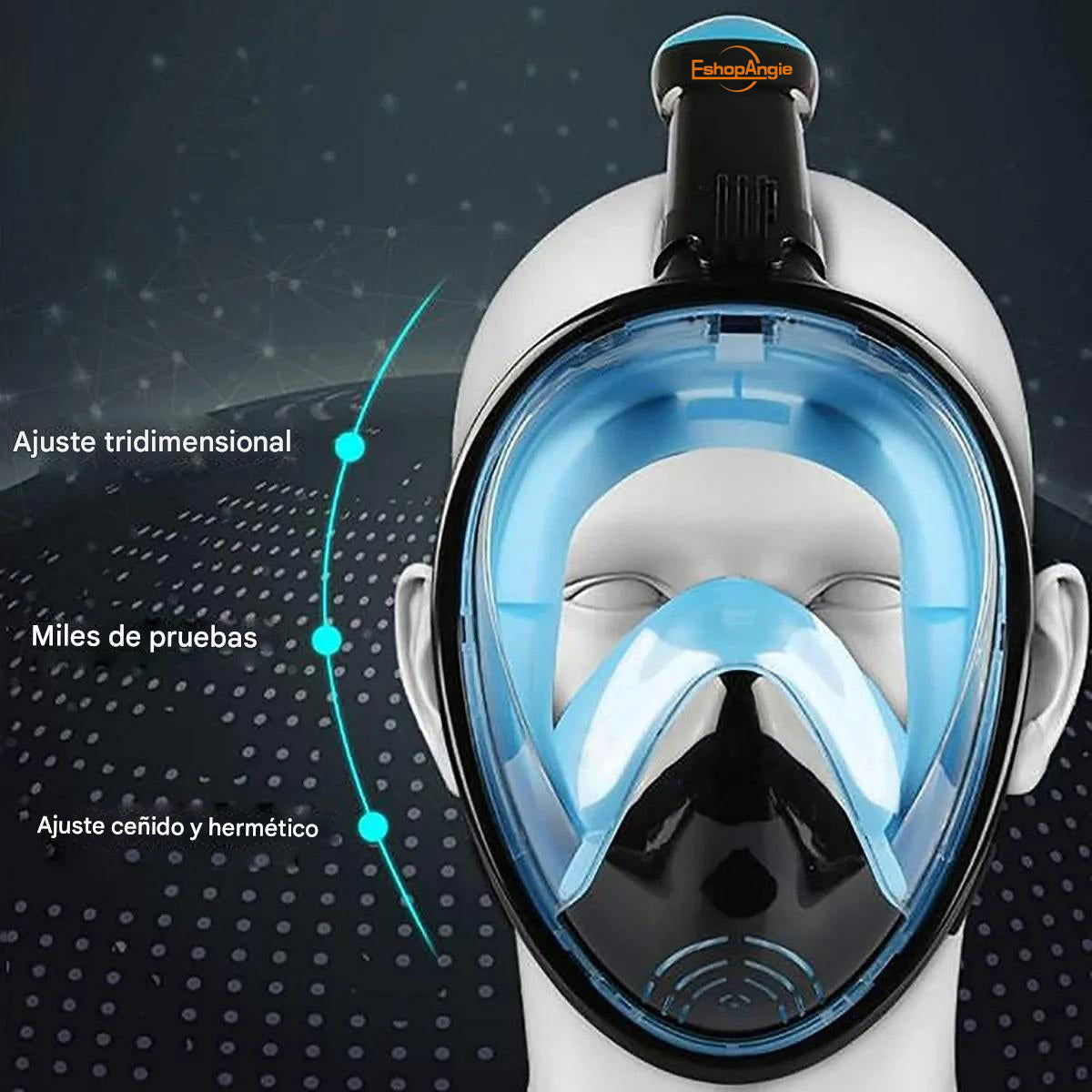 Máscara Snorkel Fullface Antiniebla – Visibilidad Panorámica de 180 Grados