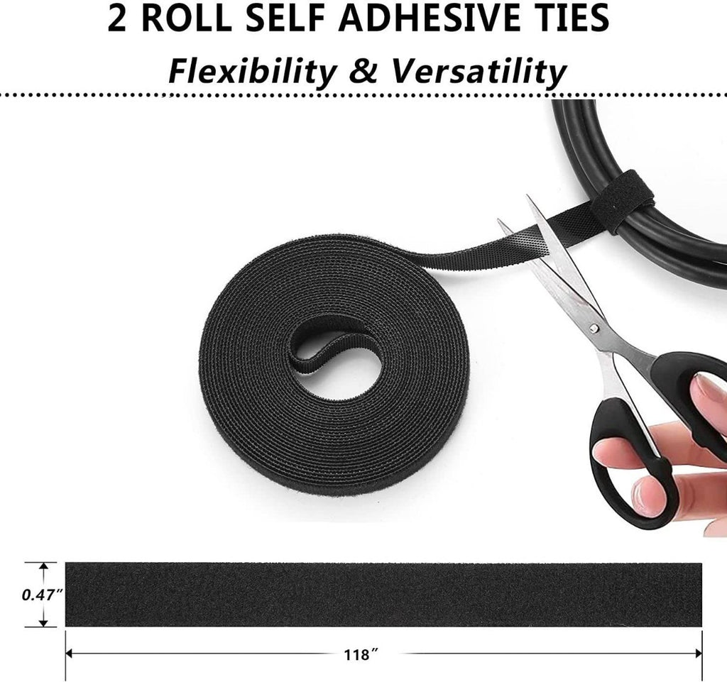 tuMarca Kit Organizador De Gestión De Cables De 173 Piezas – Solución Completa Para Mantener Cables Ordenados