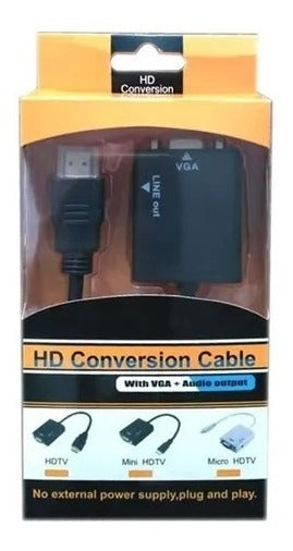 Adaptador HDMI A VGA Con Audio HD – Solución Versátil Para Presentaciones