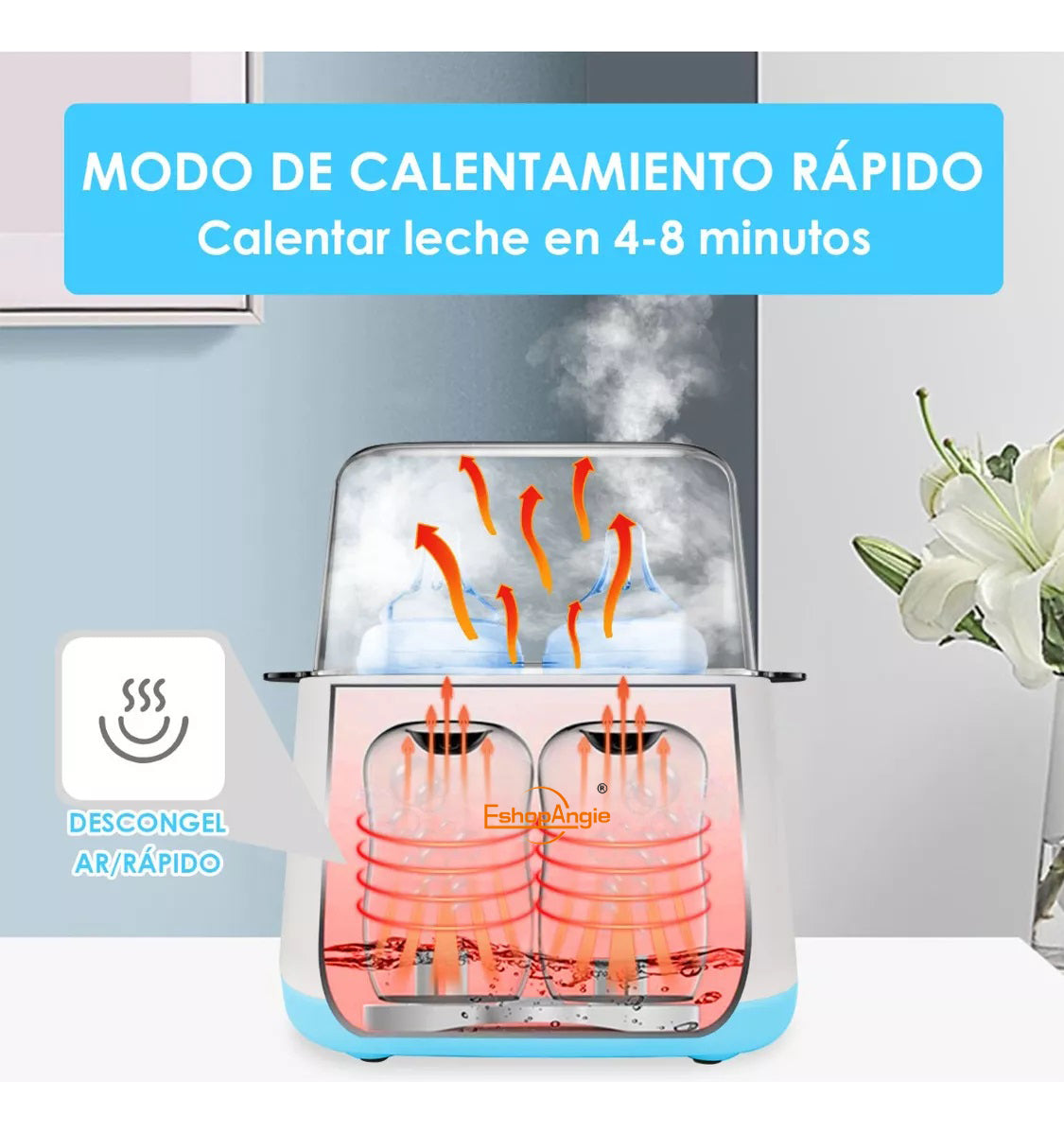 Calentador De Mamaderas Rosa – Calentamiento Rápido Y Comodidad Para Bebés