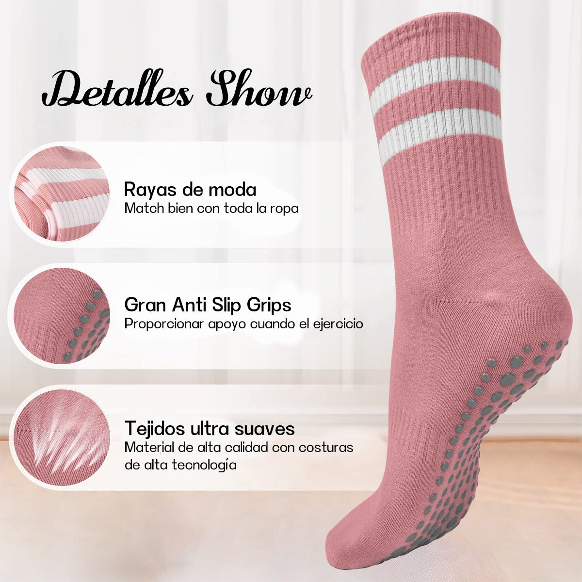 Calcetines Antideslizantes Yoga Pilates – Comodidad y Estabilidad para Ejercicio