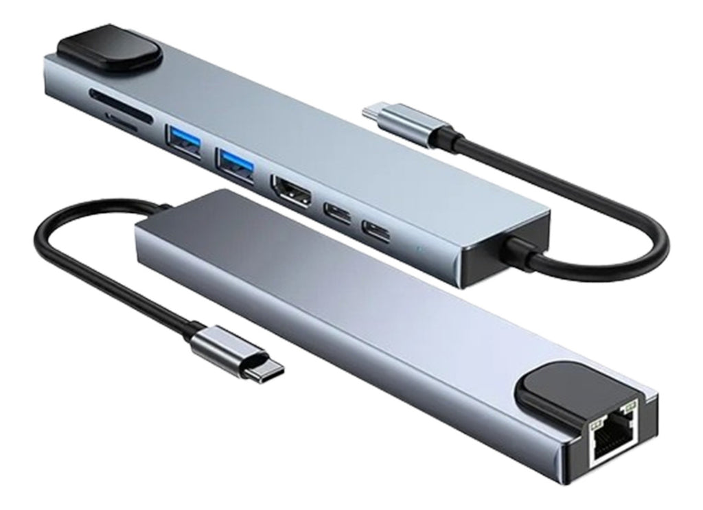 Adaptador Multipuerto Hub Tipo C 8 En 1 – Conectividad Excepcional