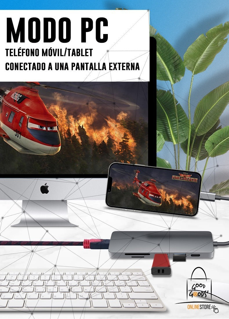 Hub Adaptador USB-C 6 En 1 – Versatilidad Excepcional Para Profesionales