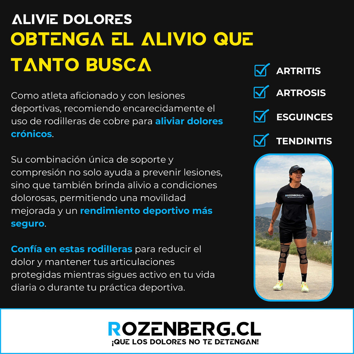 Rozenberg Rodilleras Compresión X2 – Alivio y Protección Con Fibra De Cobre