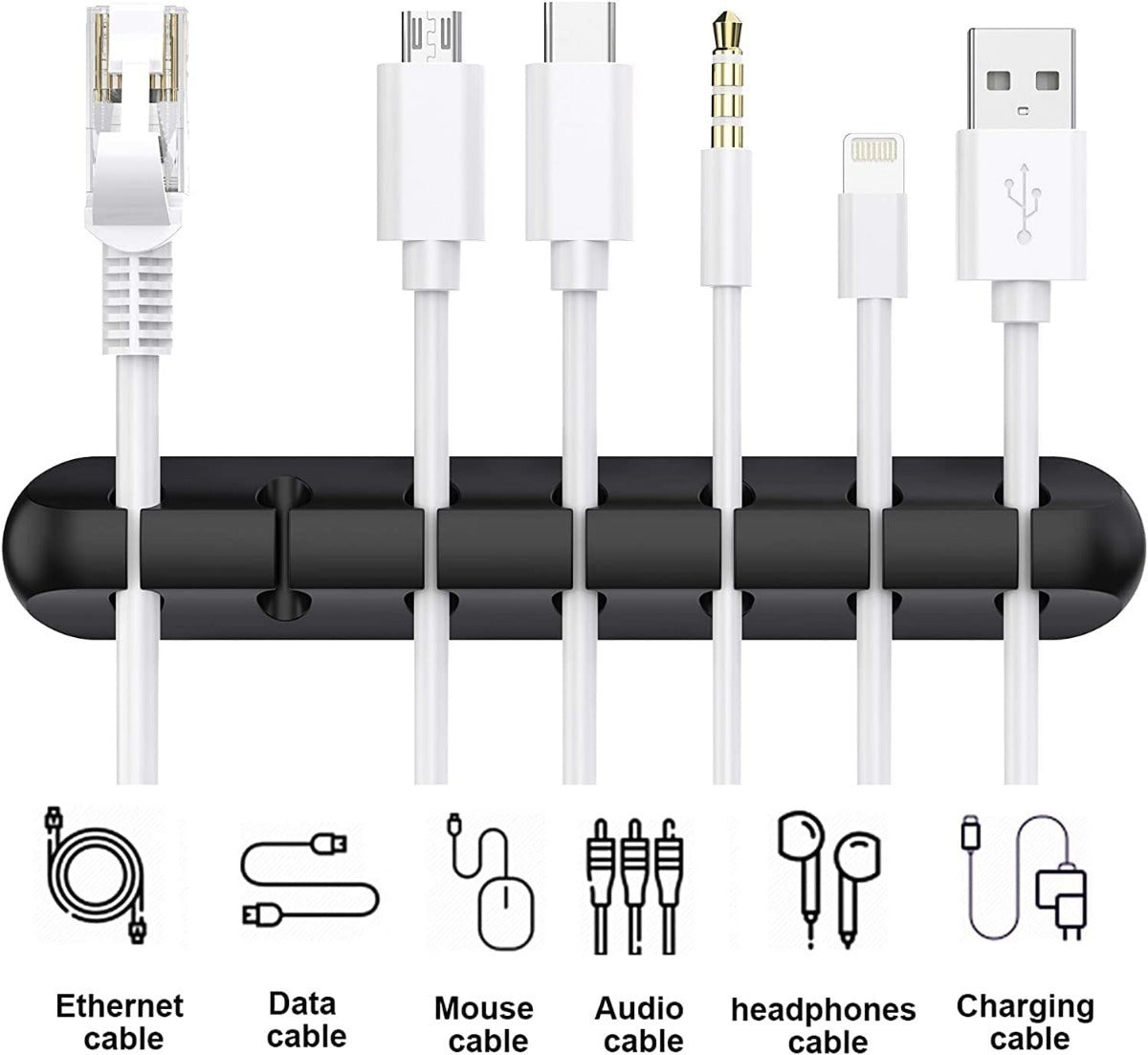 Organizador De Cables De Silicona 7 Ranuras – Solución Eficaz Para Evitar Enredos