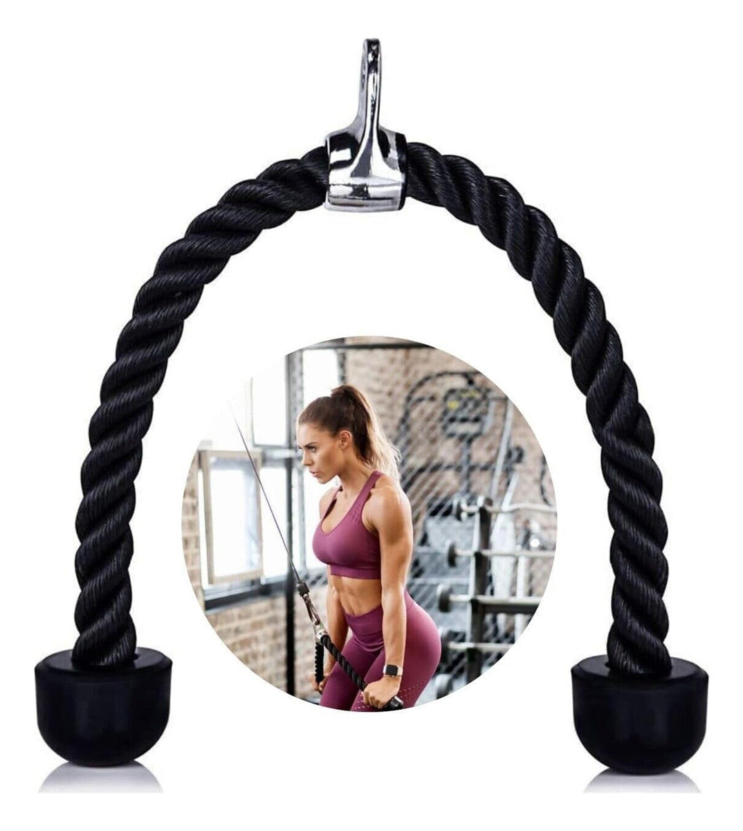 Fitness Pro Cuerda Soga Para Triceps y Biceps – Material de Alta Resistencia