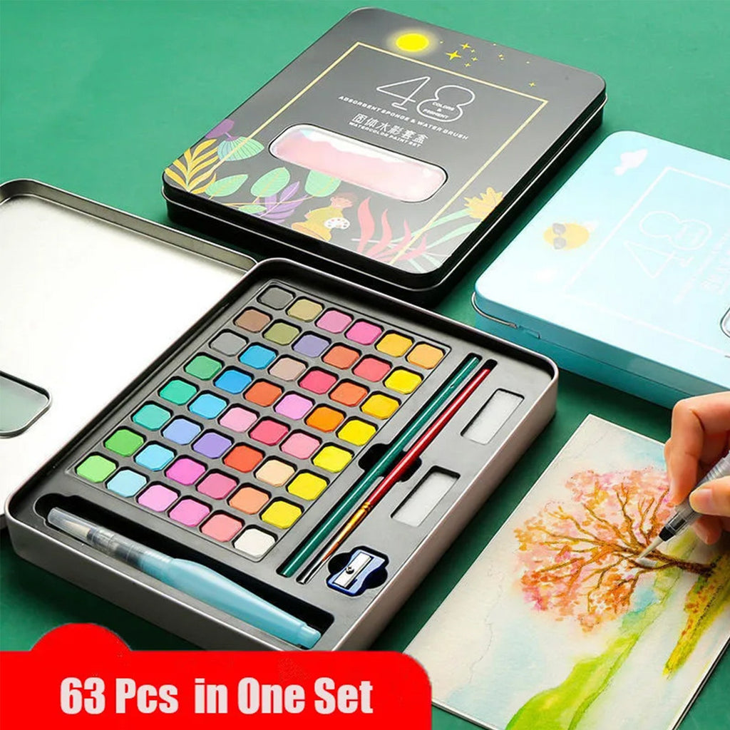 Art Kit Acuarelas Profesionales 48 Colores – Experiencia Creativa Versátil