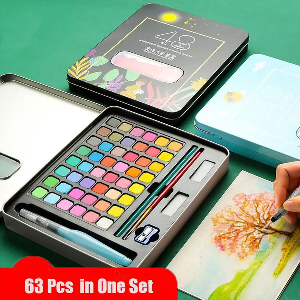 Art Kit Acuarelas Profesionales 48 Colores – Experiencia Creativa Versátil