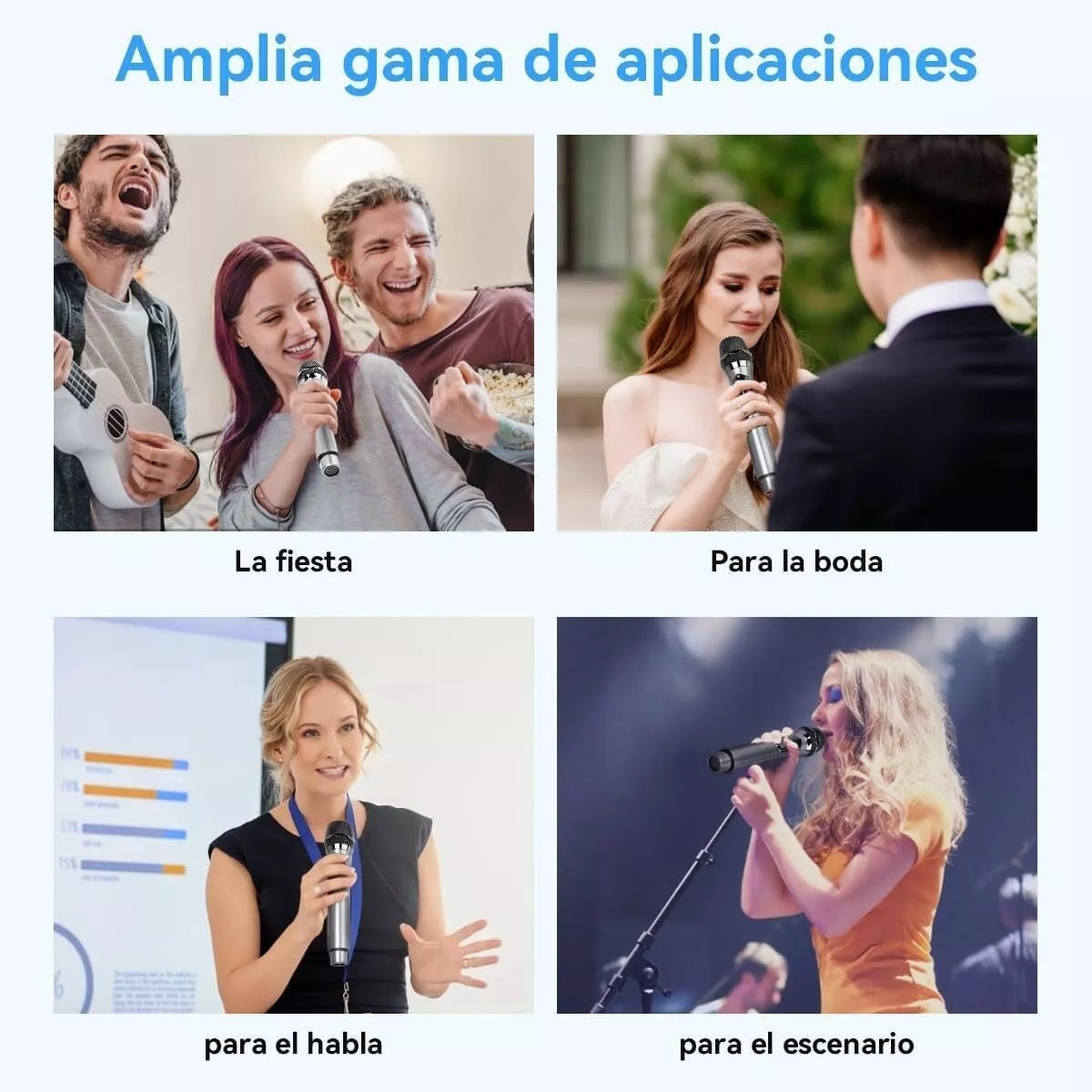 Micrófono Inalámbrico Profesional Karaoke Kit 2pcs – Calidad de Sonido Excepcional