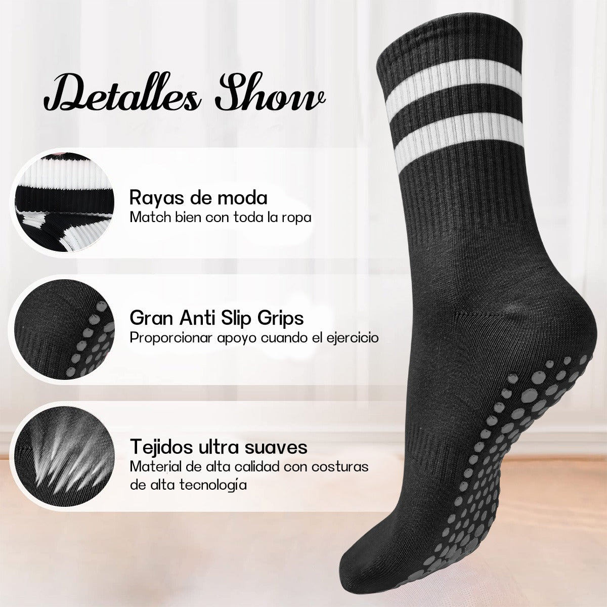 Calcetines Antideslizantes Yoga Pilates – Comodidad y Estabilidad para Ejercicio