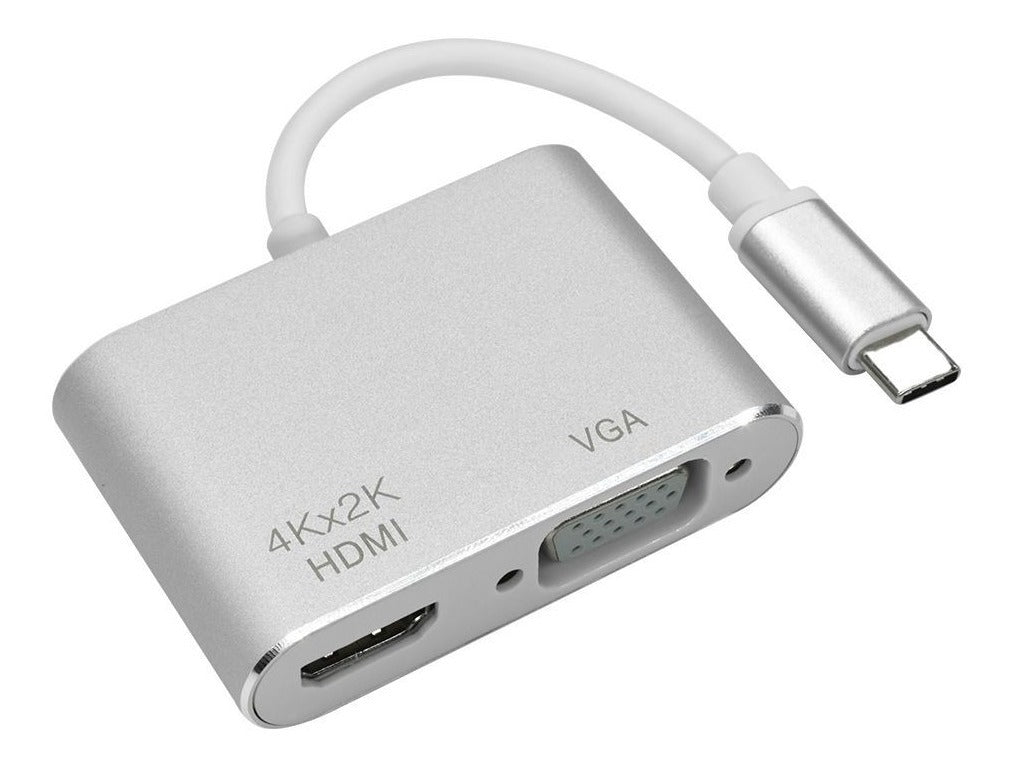 Adaptador USB Tipo C a HDMI y VGA – Conexión Versátil y de Alta Calidad