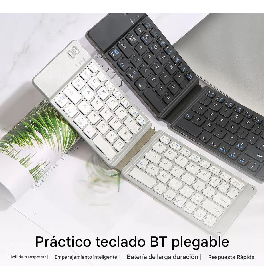 TecladoPro Mini Teclado Inalambrico Plegable – Diseño Ultra Delgado y Portátil