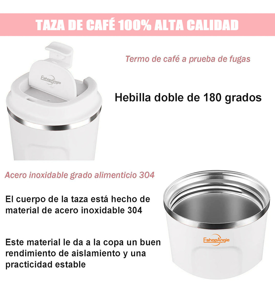 Termo Mug Café – Acero Inoxidable Portátil 380ml