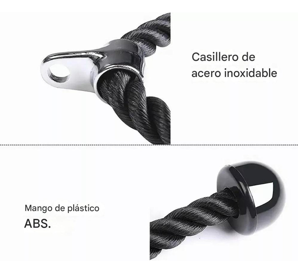 Fitness Pro Cuerda Soga Para Triceps y Biceps – Material de Alta Resistencia