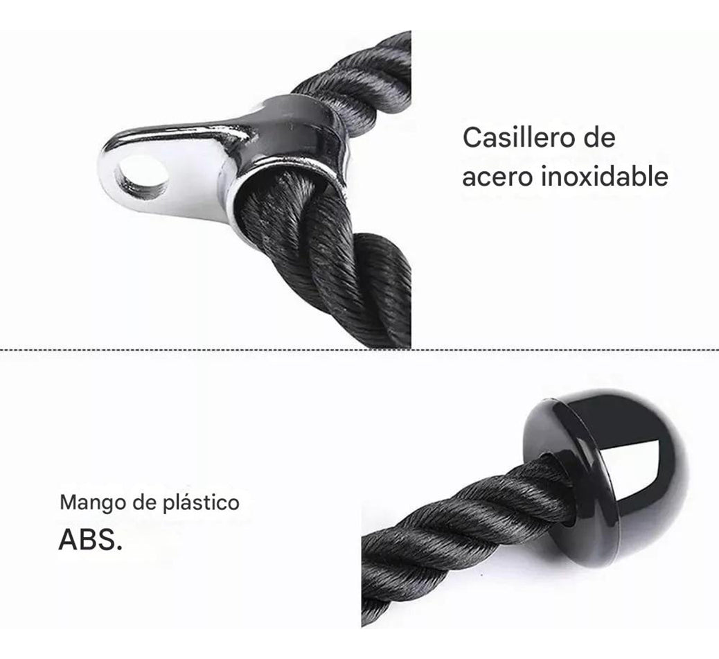 Fitness Pro Cuerda Soga Para Triceps y Biceps – Material de Alta Resistencia