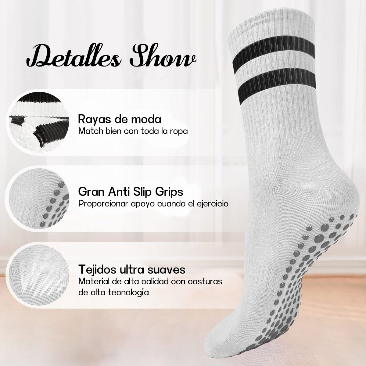 Calcetines Antideslizantes Yoga Pilates – Comodidad y Estabilidad para Ejercicio