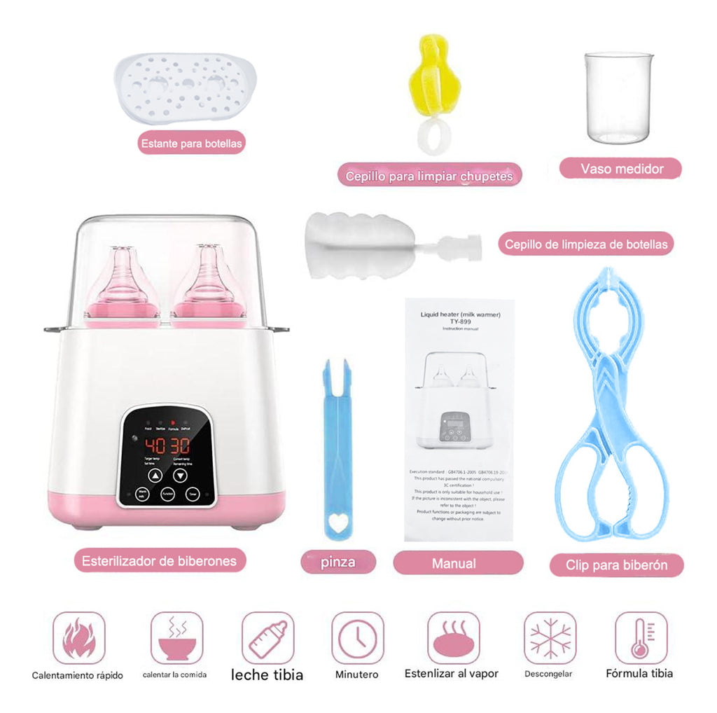 Calentador De Mamaderas Rosa – Calentamiento Rápido Y Comodidad Para Bebés