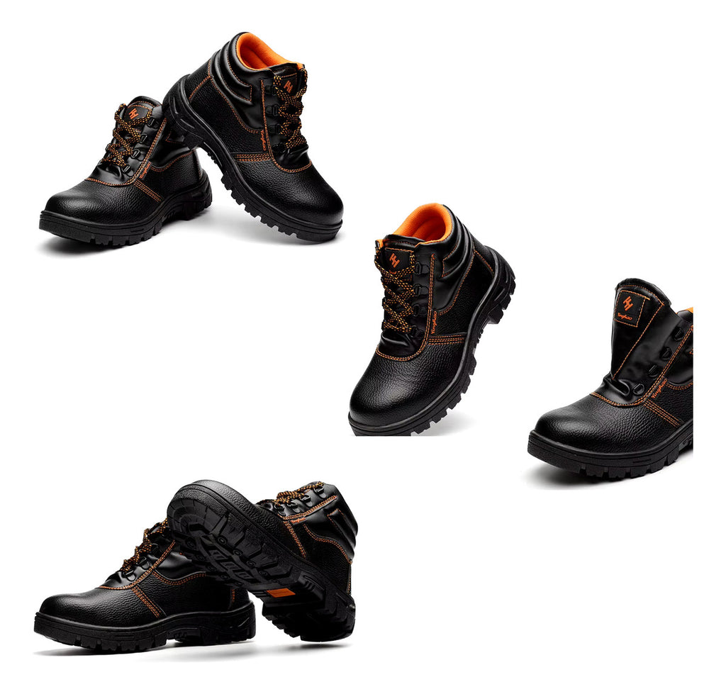 XYZ Zapato Seguridad Botín Negro Caña Punta Metal – Protección Superior y Comodidad