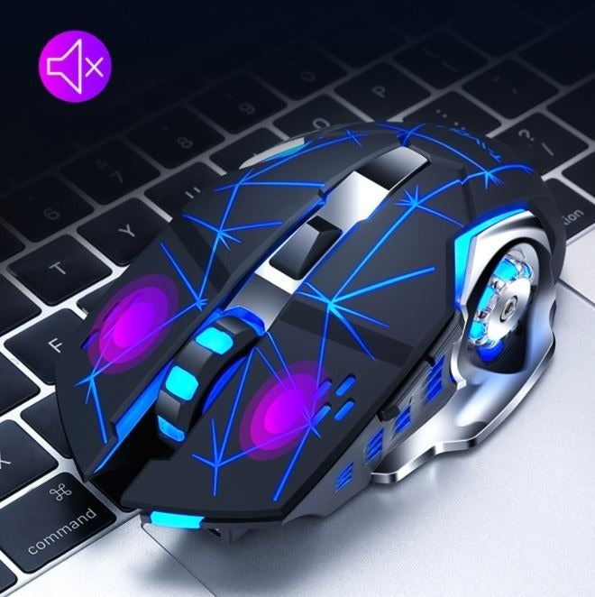 GamingPro Mouse Inalámbrico RGB – Clic Silencioso para Juegos Sin Distracciones