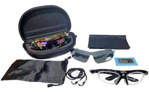 Gafas Deportivas para Bicicleta – Protección UV 400 y Lentes Intercambiables