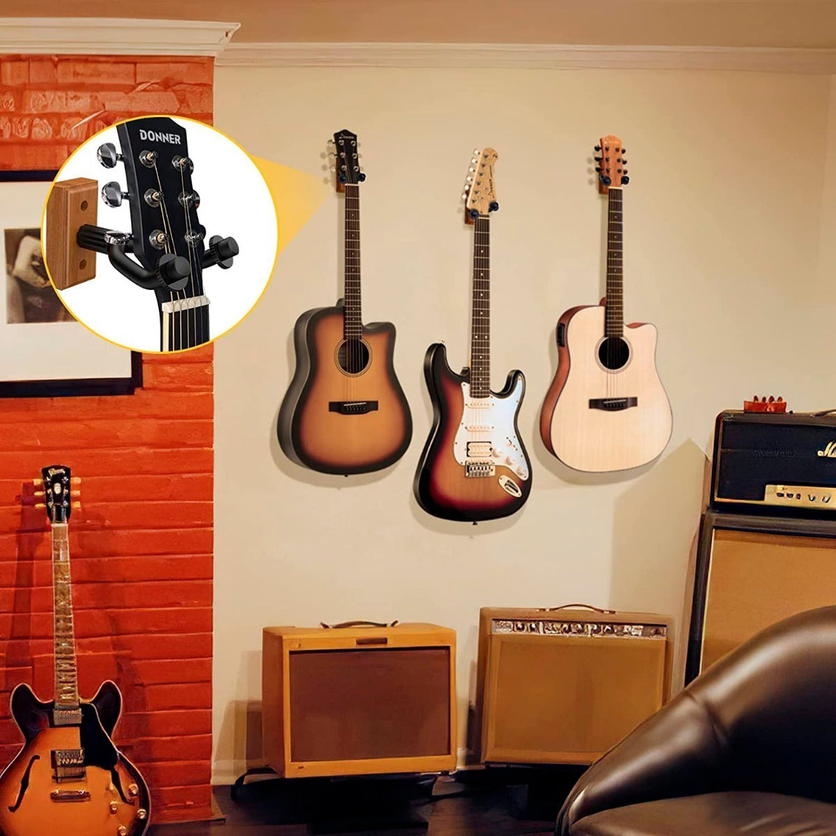 oporte Colgador De Pared Para Bajo Guitarra – Seguridad Y Estilo Elegante