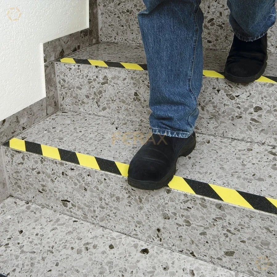 Cinta Seguridad Antideslizante 5 Metros Color Negro Amarillo – Previene Resbalones y Accidente