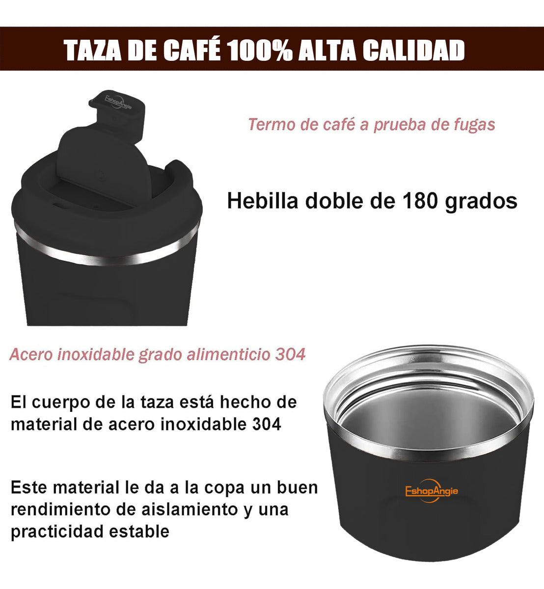 Termo Mug Café – Acero Inoxidable Portátil 380ml
