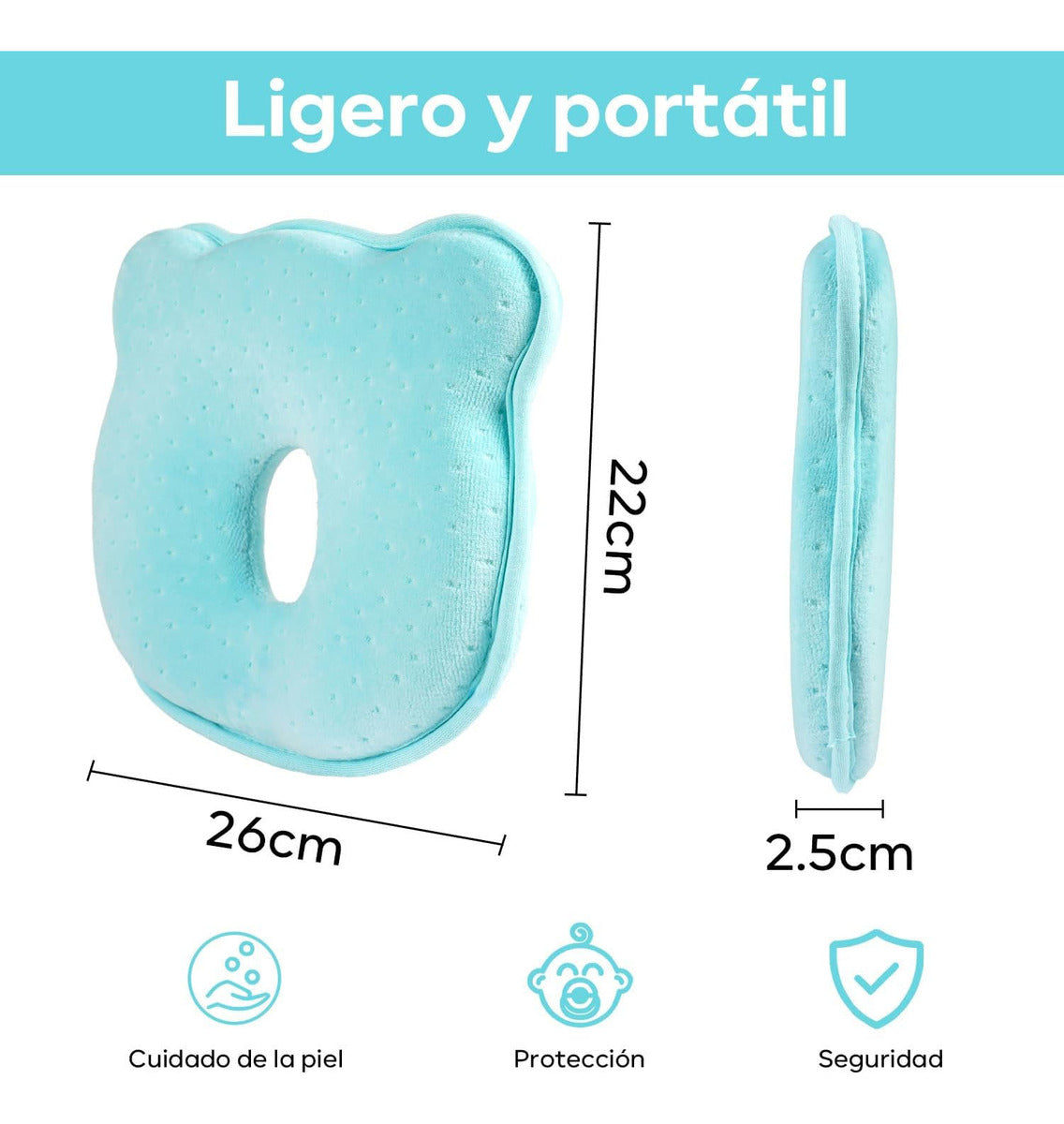 Almohada Para Bebé Soft – Soporte Antiplagiocefalia Cabeza Plana