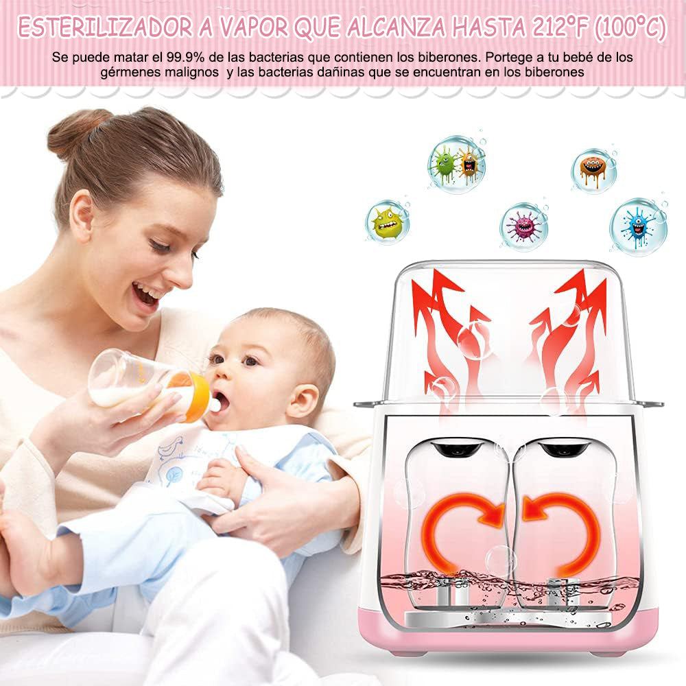 Calentador De Mamaderas Rosa – Calentamiento Rápido Y Comodidad Para Bebés