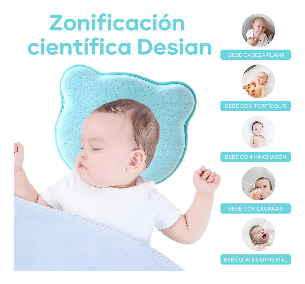 Almohada Para Bebé Soft – Soporte Antiplagiocefalia Cabeza Plana