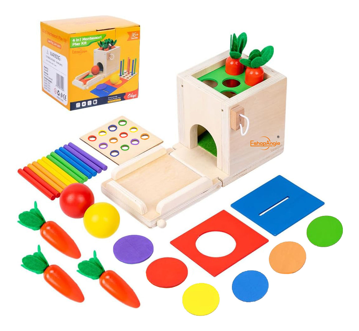 Juguete De Madera Cubo Encaje Didáctico 4en1 – Estimula La Curiosidad Y Creatividad