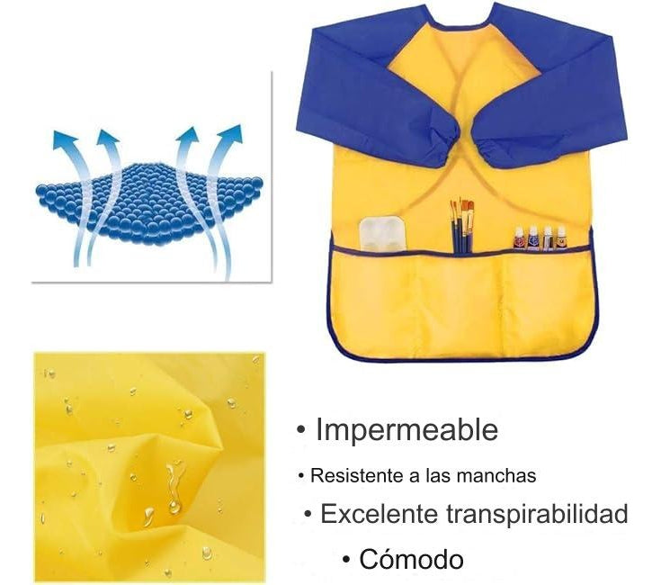 Babero Delantal Pechera Niño Niña – Impermeable y Fácil de Limpiar