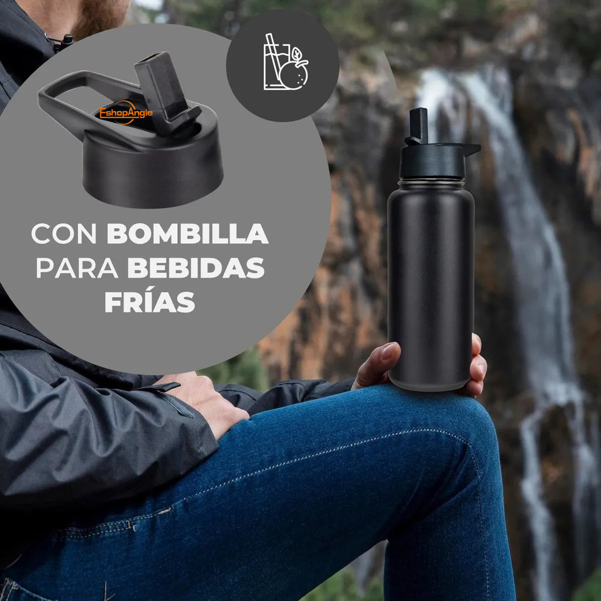 Termo Botella Agua Térmica Acero Inoxidable – Retención de Temperatura de 12 Horas Caliente y 24 Horas Fría