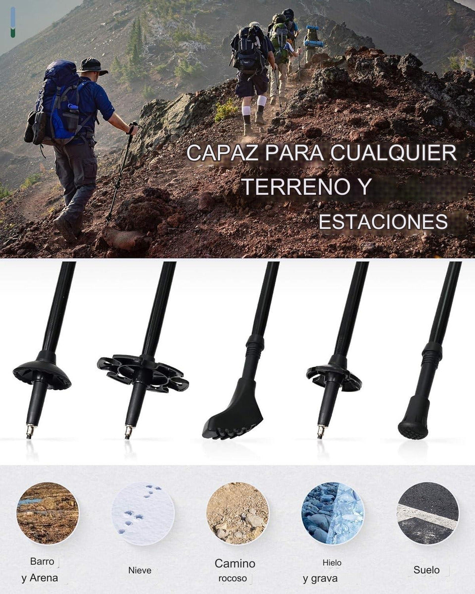 LARIBON Pack 2 Bastones Trekking Plegables – Máxima Estabilidad y Confort
