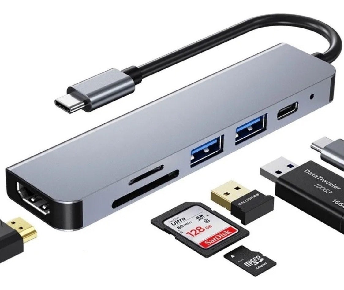 Hub Adaptador USB-C 6 En 1 – Versatilidad Excepcional Para Profesionales
