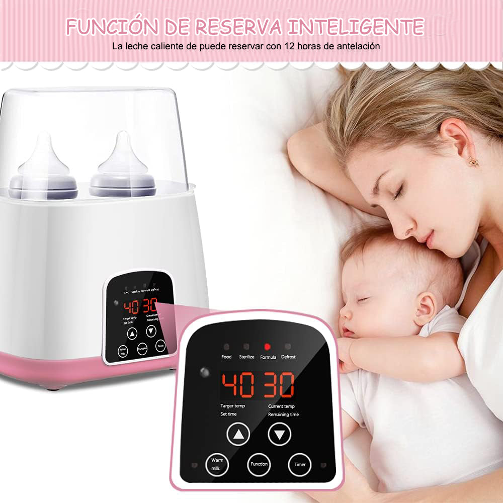 Calentador De Mamaderas Rosa – Calentamiento Rápido Y Comodidad Para Bebés