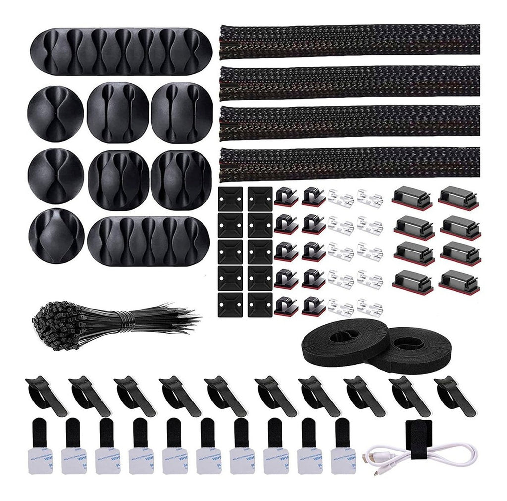 tuMarca Kit Organizador De Gestión De Cables De 173 Piezas – Solución Completa Para Mantener Cables Ordenados