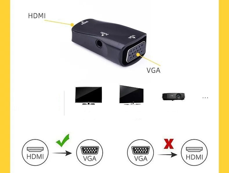 Adaptador HDMI A VGA Con Audio HD – Solución Versátil Para Presentaciones