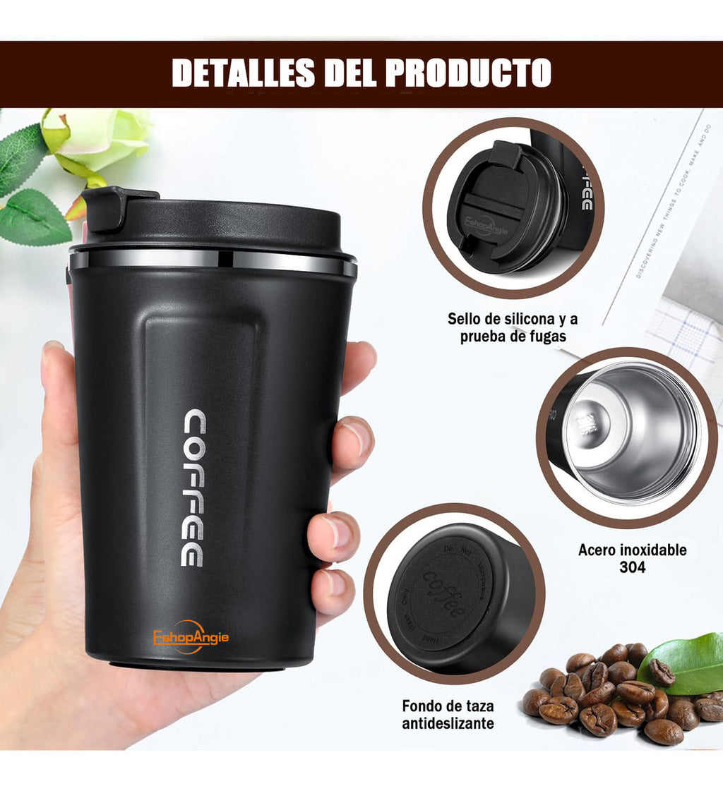 Termo Mug Café – Acero Inoxidable Portátil 380ml