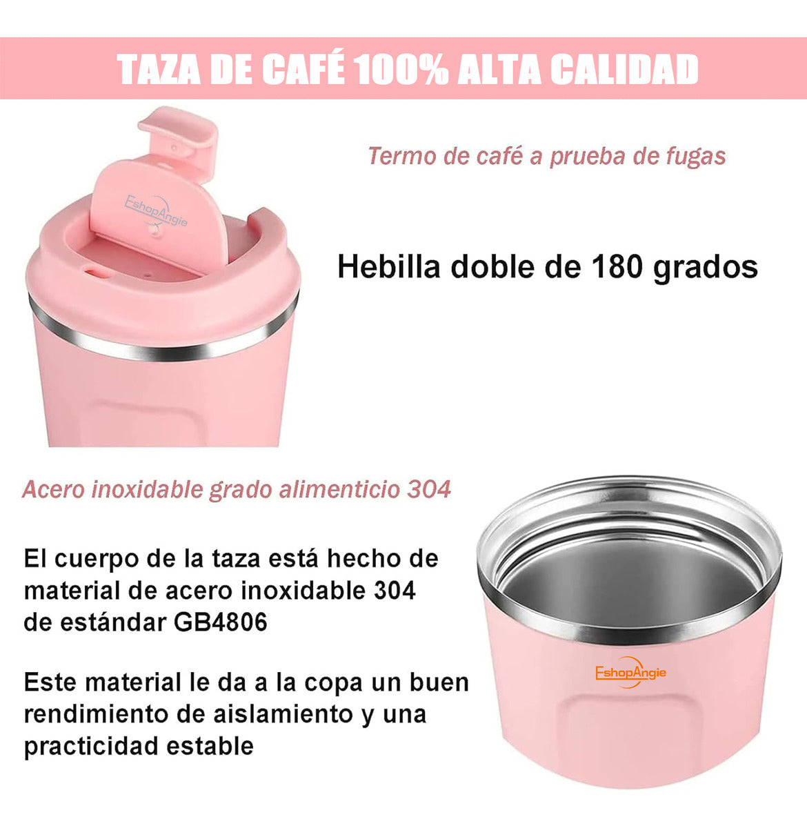 Termo Mug Café – Acero Inoxidable Portátil 380ml