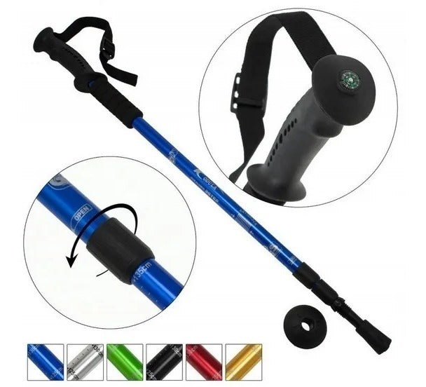 MarcaX Pack 2 Bastón Trekking 3 Tramos – Ultraligero y Antishock