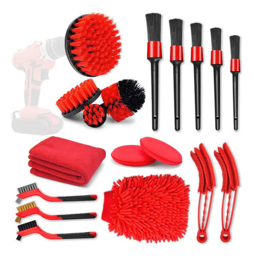 ACCESORIOS5 Kit 18 Piezas Limpieza De Auto – Limpieza Integral Para Interior Y Exterior