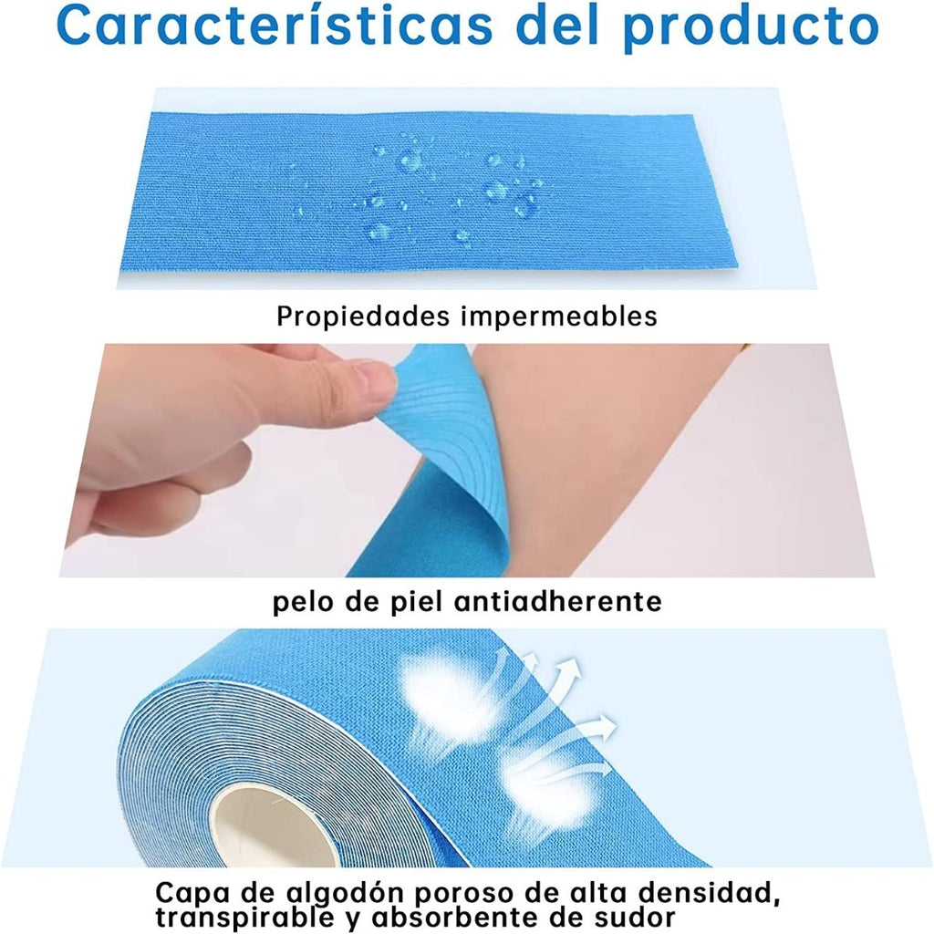 Cinta Kinesiológica Soporte Muscular 5cm 5mts – Alivio para Molestias Musculares